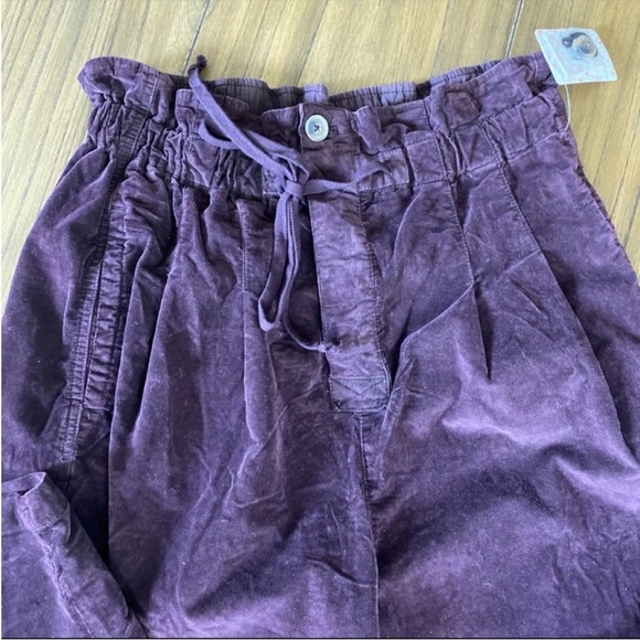 Free People Margate corduroy maroon high rise  trouser pants - Picture 8 of 10